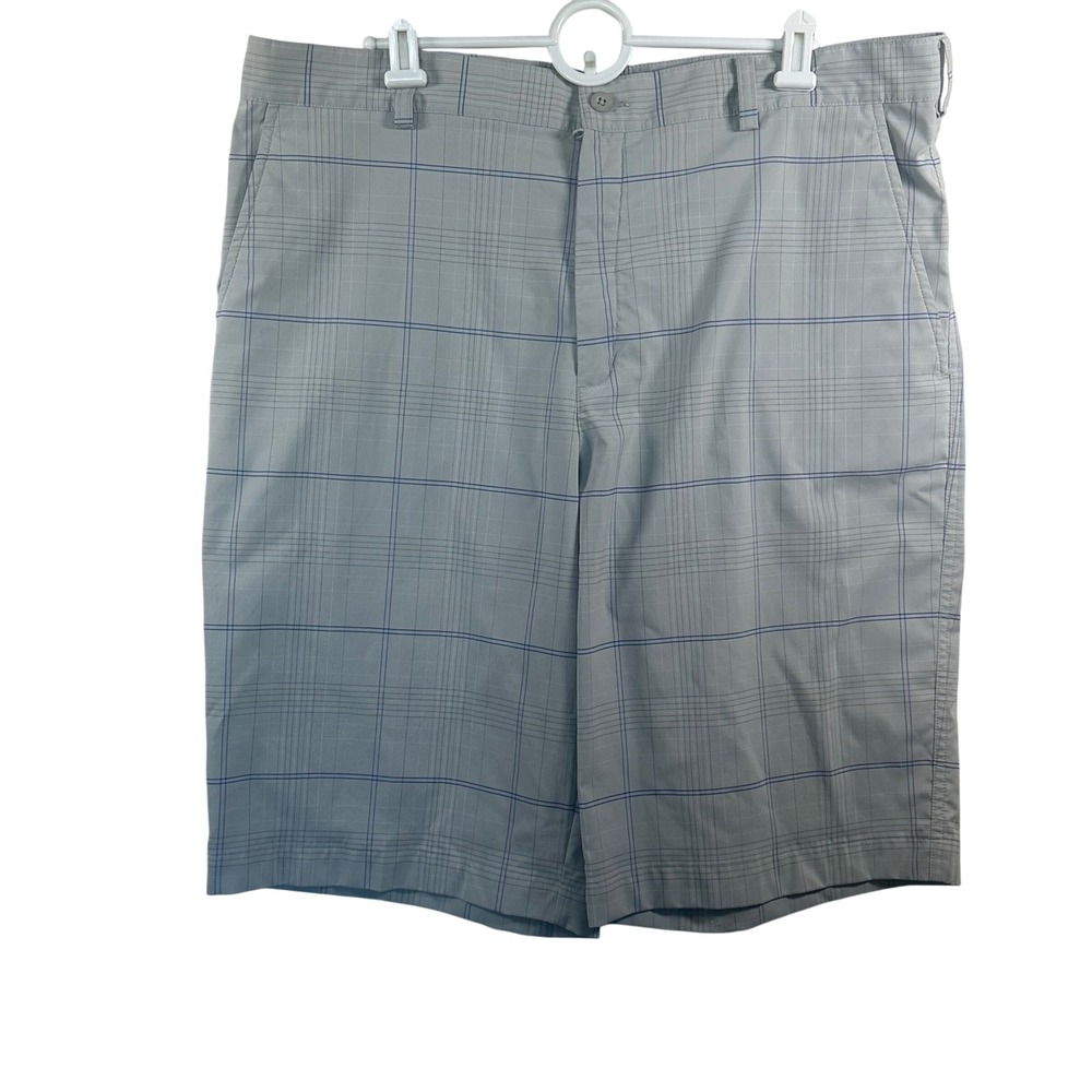 Nike Golf Shorts Mens 36 Gray Blue Plaid Performance Athletic